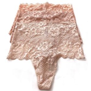Victorias Secret Nwt Floral Lace Lot of 3 High Waist Thong Panty Panties M